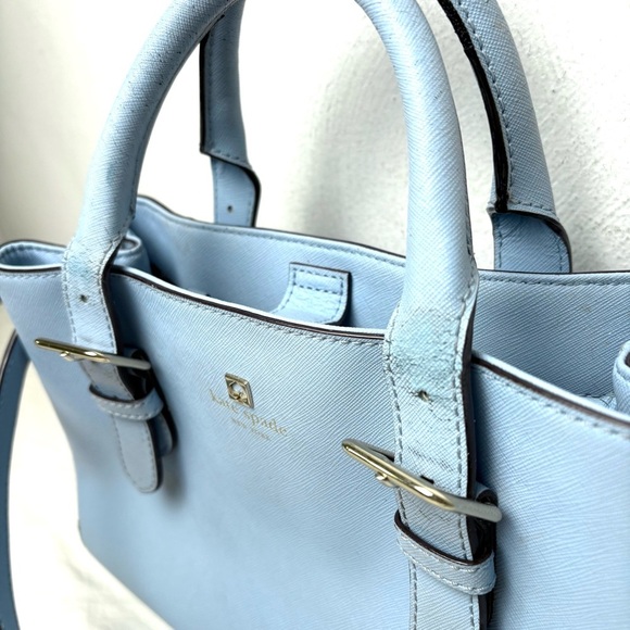 KATE SPADE Cove Street Provence Satchel Crossbody Arctic Blue Saffiano Leather - Picture 10 of 16